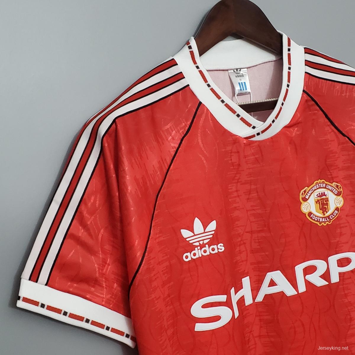 Retro 90/92 Manchester United home Soccer Jersey