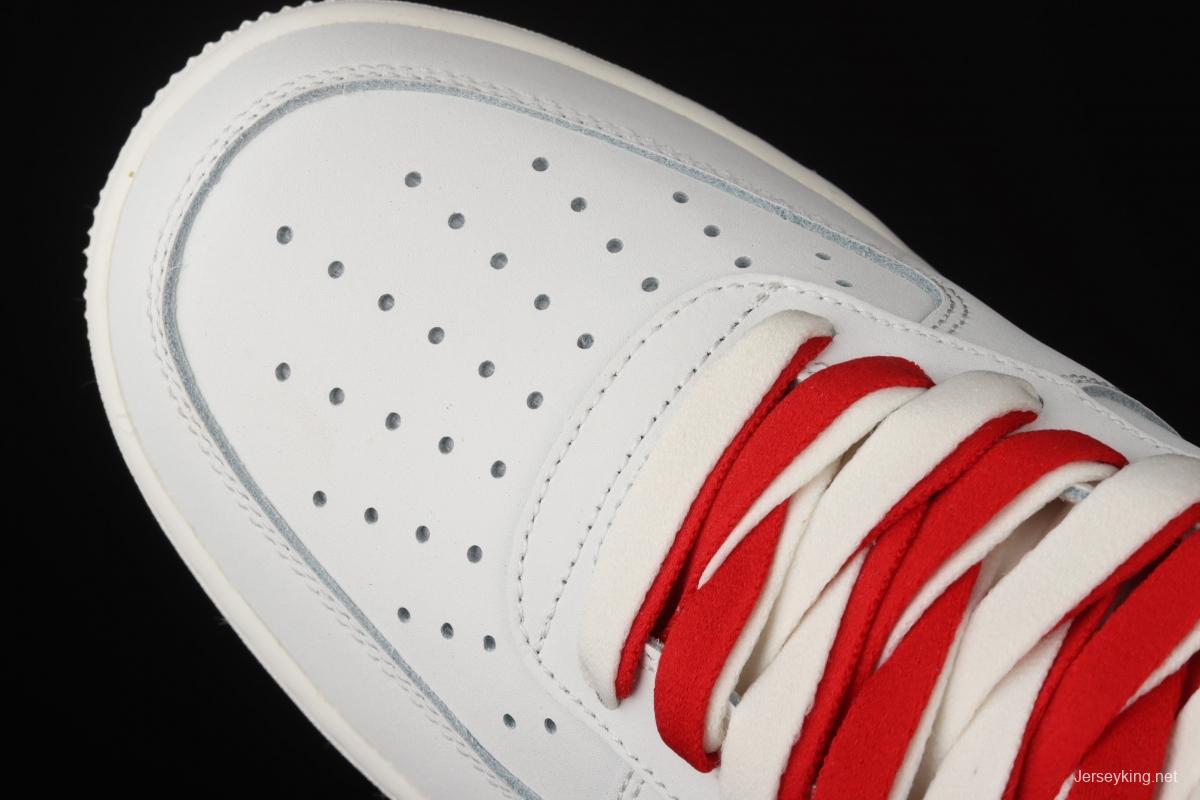 NIKE Air Force 1x07 Low rice white red electric embroidery hook low-top casual board shoes CL6326-108