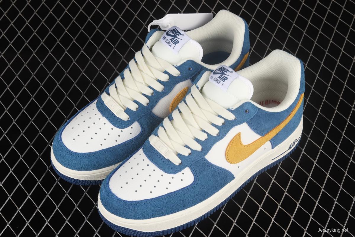 NIKE Air Force 1x07 Low blue, white and yellow color low-top casual board shoes BQ8988-103