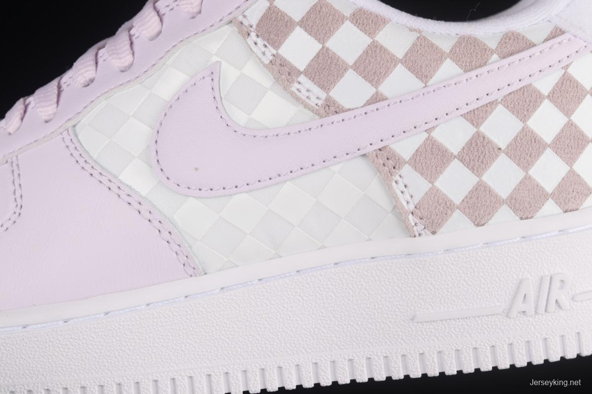 NIKE Air Force 1x 07 Low chessboard white and purple low-top casual board shoes CJ9700-500