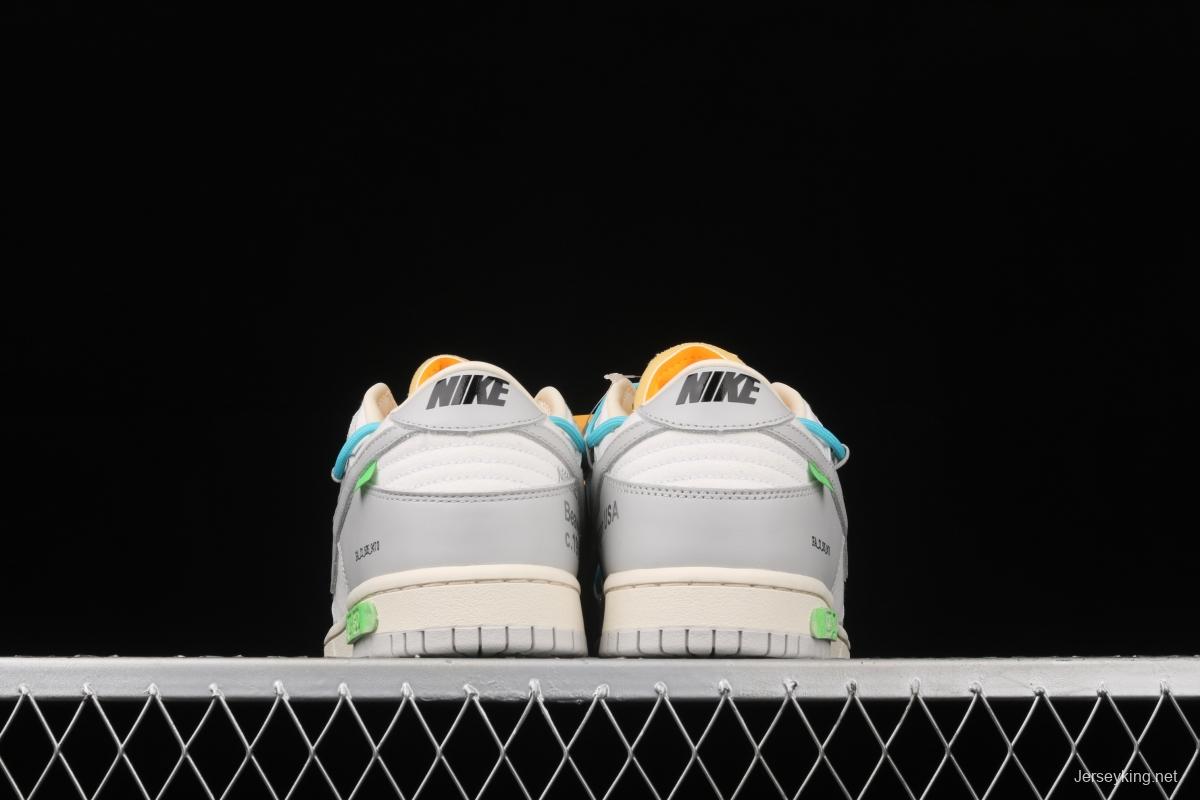 OFF-White x NIKE DUNK Low 04 of 50 OW white gray leisure sports skateboard shoes DM1602-115