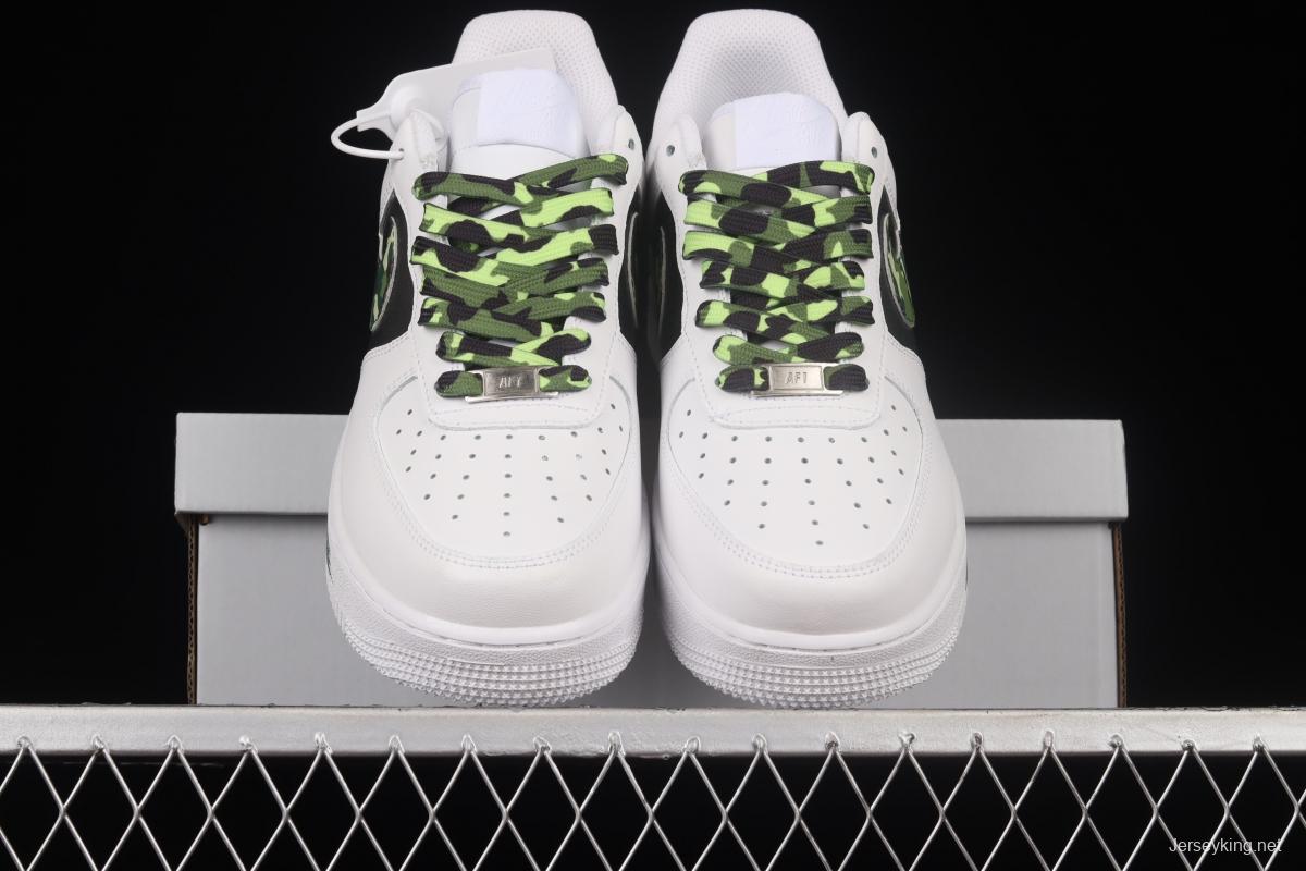 NIKE Air Force 1x 07 Lx painted army green hook white and blue low upper board shoes CW2288-113