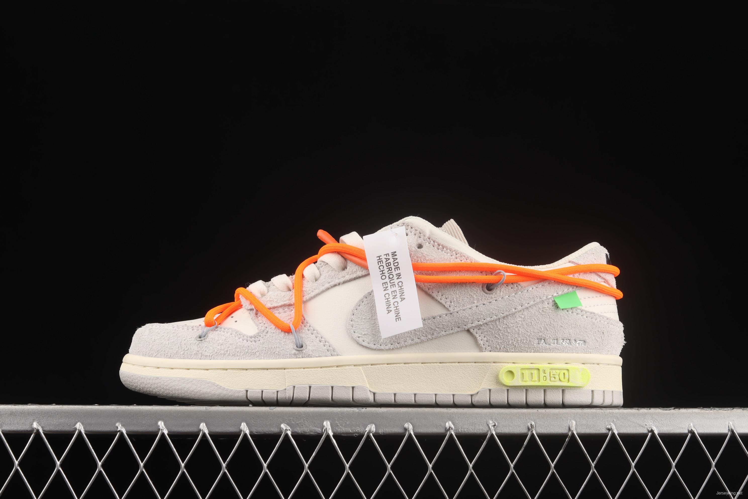 OFF-White x NIKE DUNK Low OW SB buckle rebound fashion casual board shoes DJ0950-108