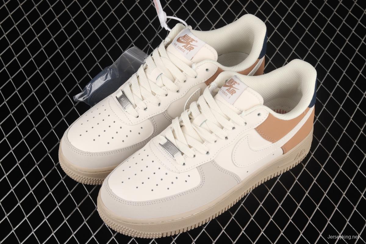 NIKE Air Force 1107Low white brown low-top casual board shoes BS8871-107,