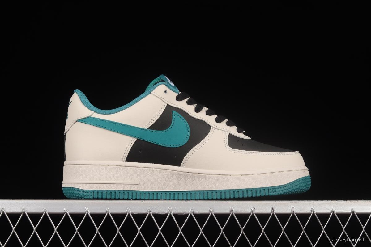 NIKE Air Force 1'07 Low black, white and green low-top casual sneakers BS8872-023