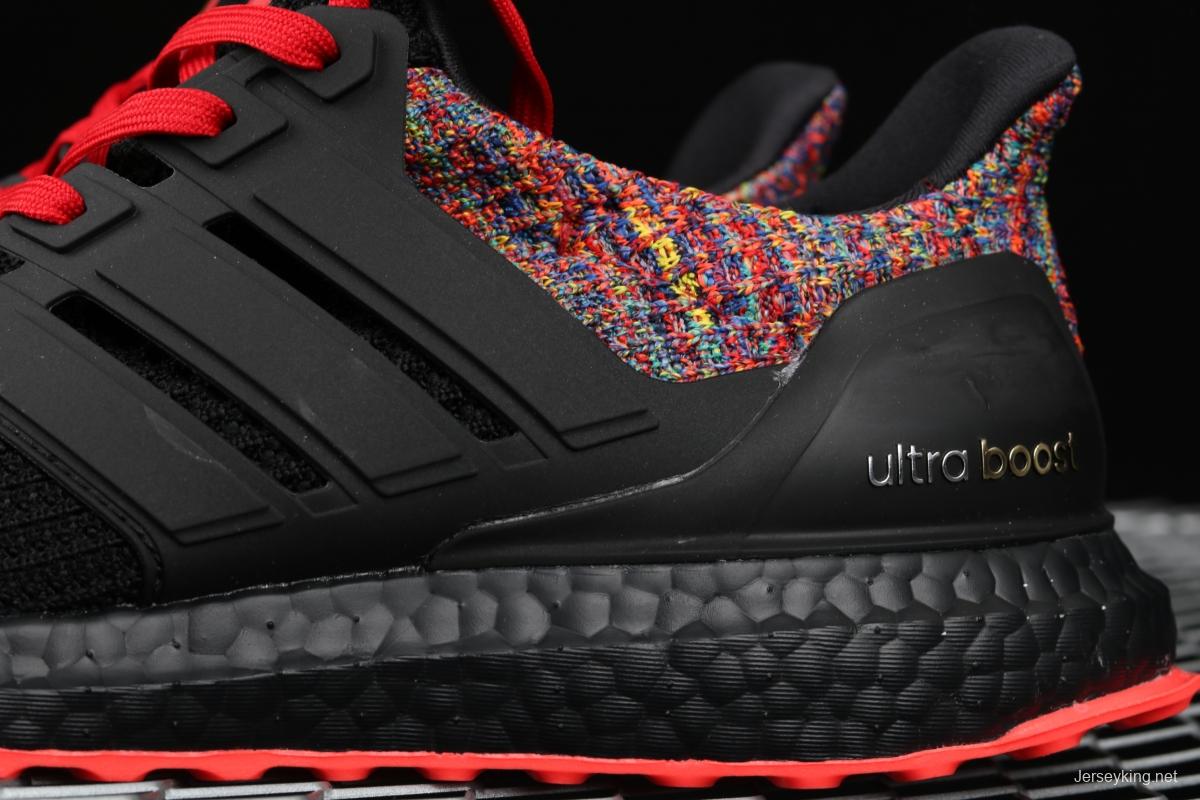 Adidas Ultra Boost 4.0das fourth generation knitted striped black rainbow UB # Beijing cultural city limited edition