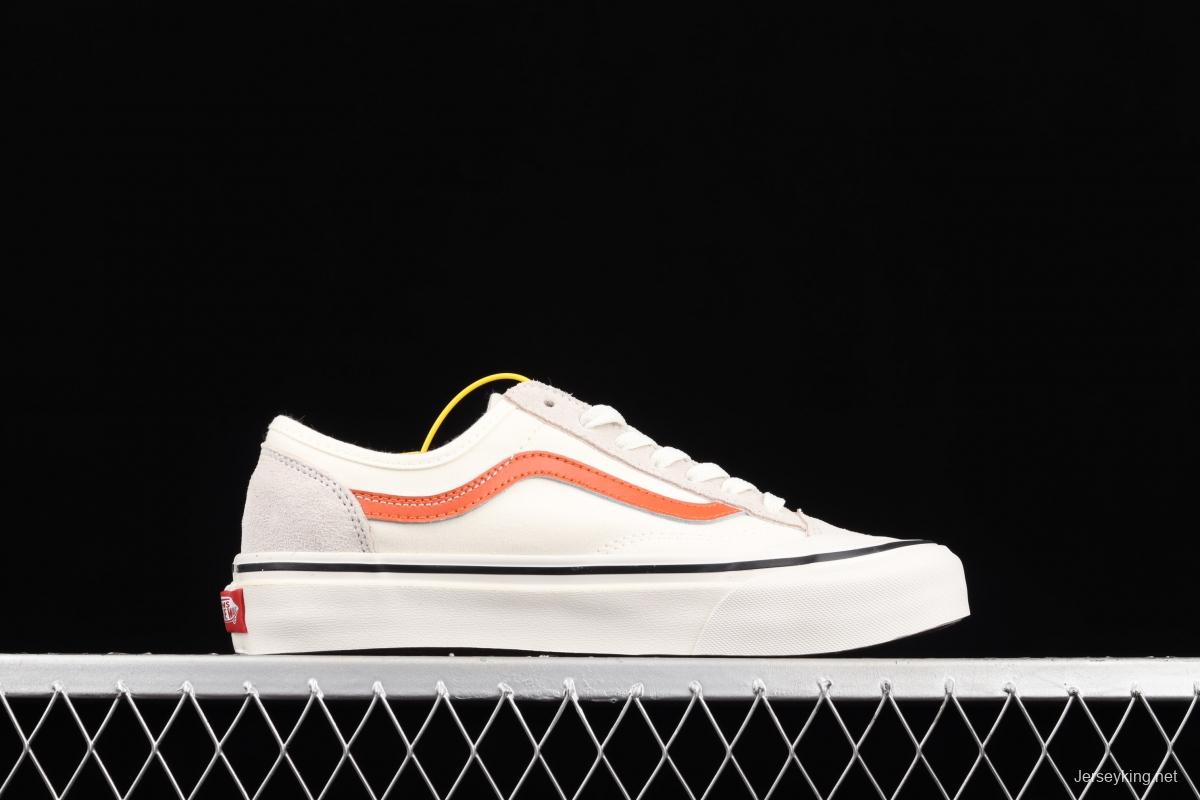 Vans Sk8-Low Reissue S classic rice white orange low-top casual canvas shoes VN0A4UWI4WU