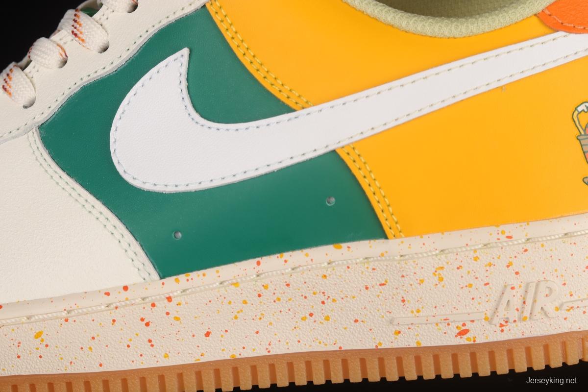 NIKE Air Force 1'07 Lx white, yellow and green color matching low-top sneakers DQ5085-111