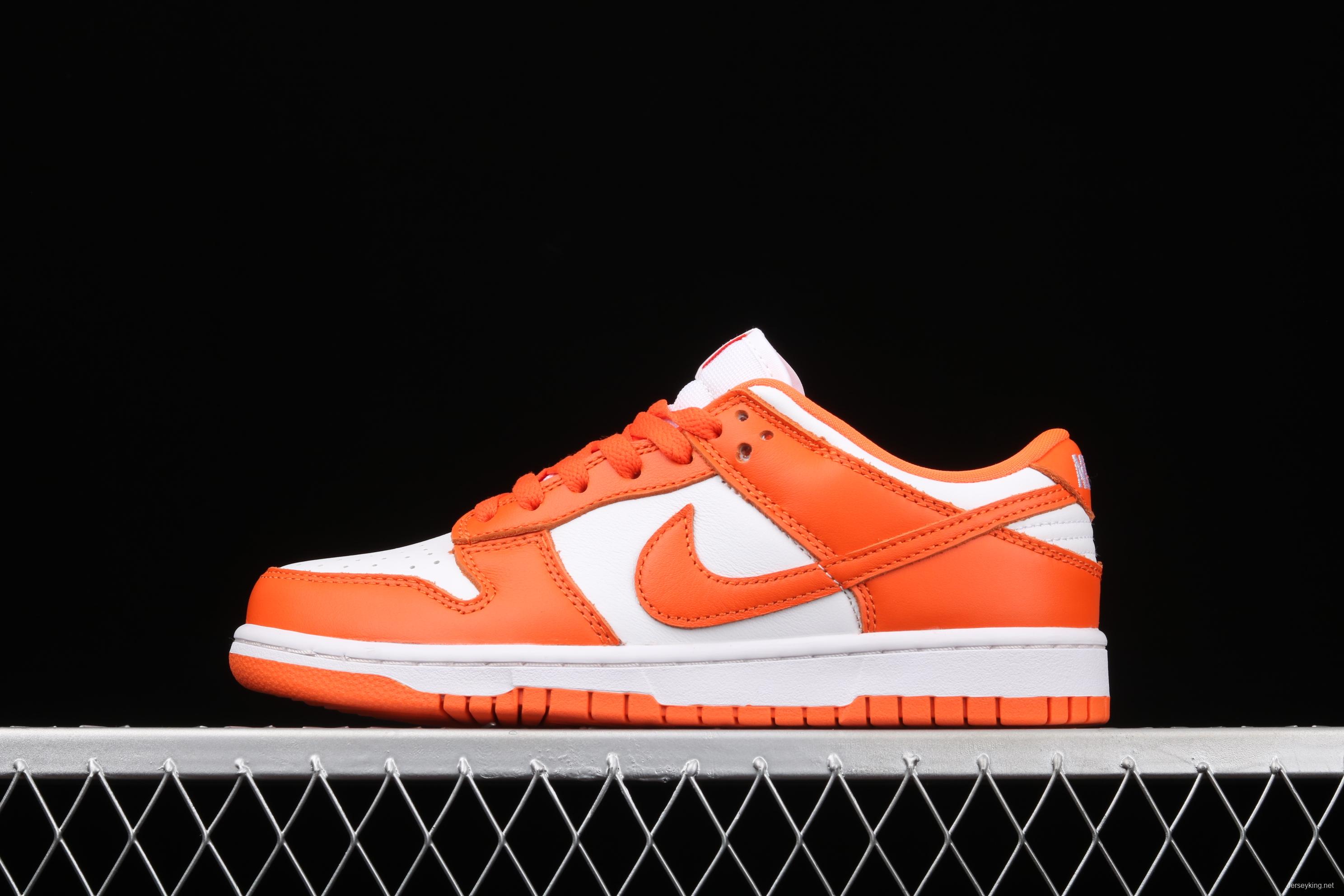 NIKE SB DUNK Low Pro Syracuse White Orange head and low Top Leisure Board shoes CU1726-101