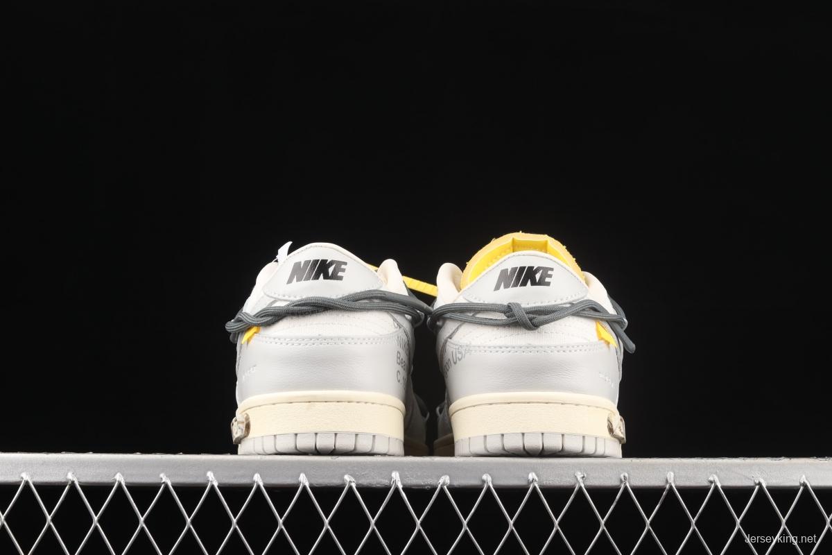 OFF-White x NIKE DUNK Low OW grey leisure sports skateboard shoes DM1602-105