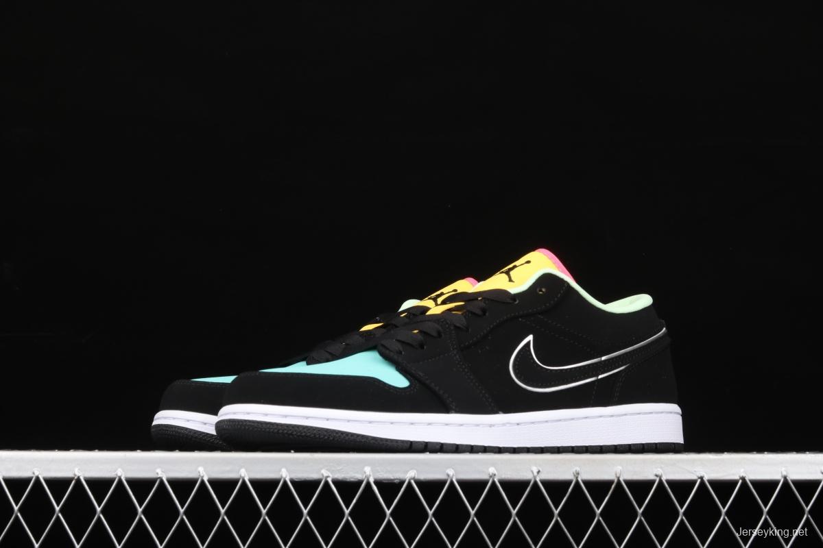 Air Jordan 1 Low Black Blue Yellow Tiffany CK3022-013