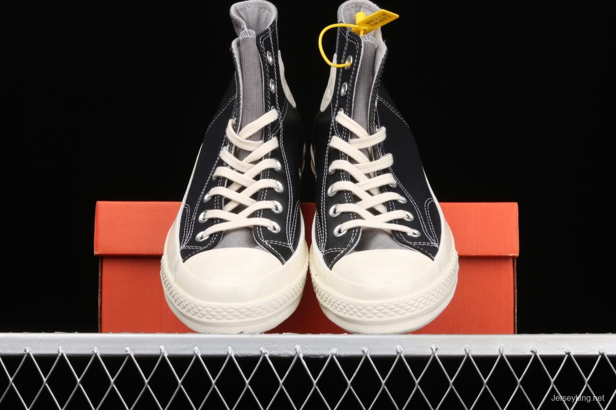 Converse Chuck 70 Converse limited mixed material splicing high-top casual board shoes 163220C