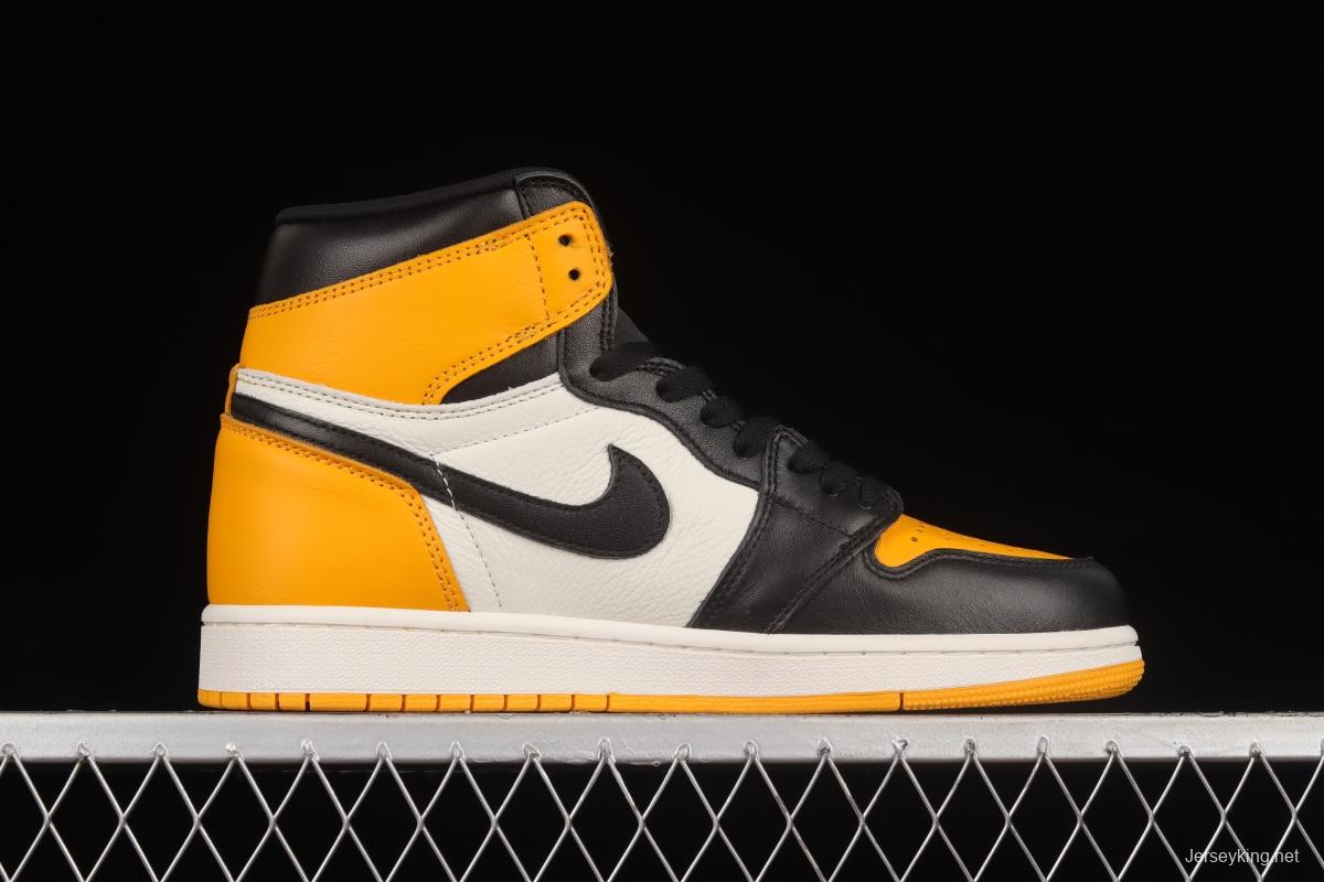 Air Jordan 1 Retro High OG Black and Yellow Toe 555088-711