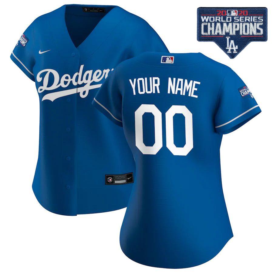 Women's Royal 2020 World Series Champions Alternate Custom Team Jersey