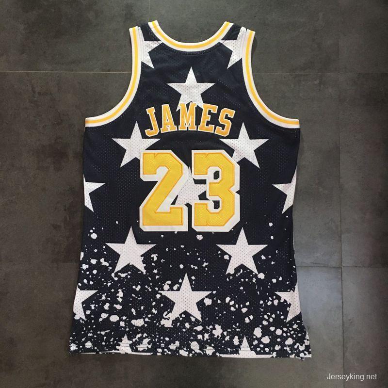 Men's LeBron James Black Retro Classic Team Jersey