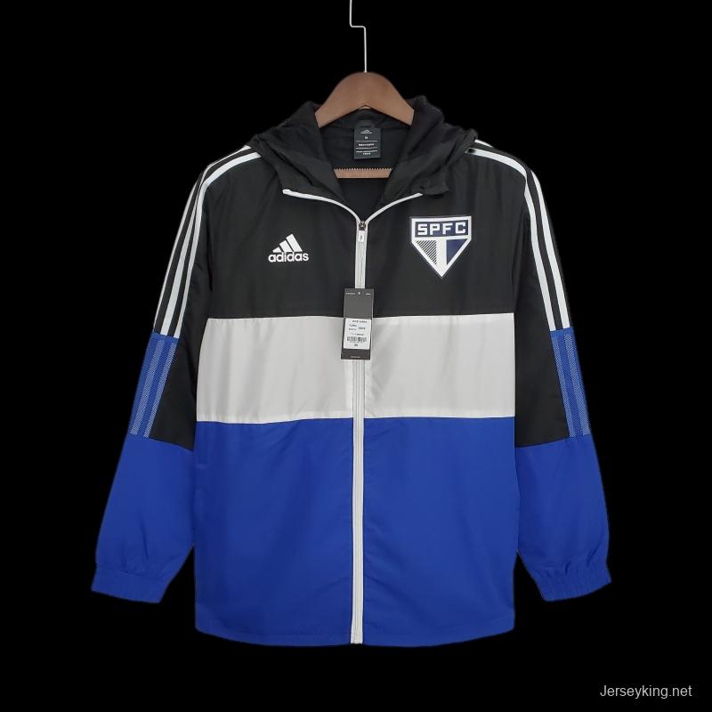 2022 Sao Paulo Windbreaker Black &amp; White Blue 