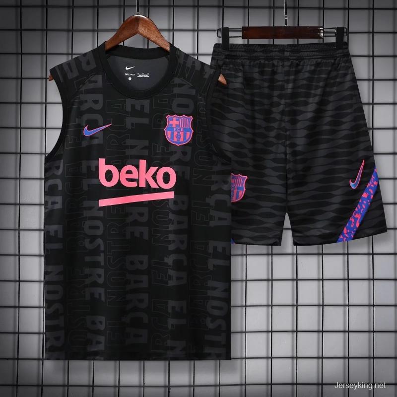 22/23 Barcelona Black Pre-match Training Jersey Vest