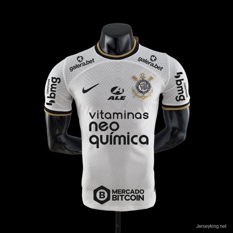 Player Version 22/23 All Sponsors Corinthians Home Soccer Jersey