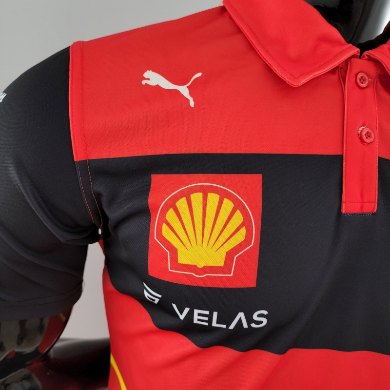 2022 F1 Ferrari Red/Yellow Polos #0006