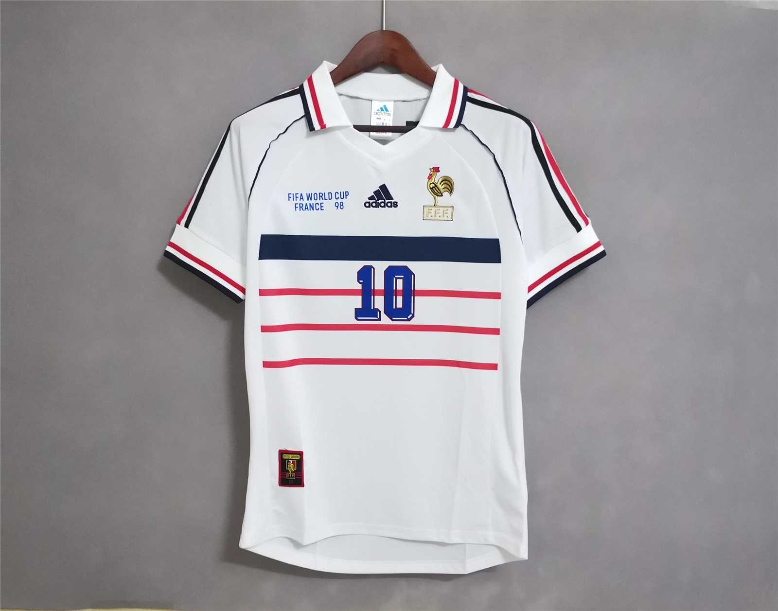 Retro 1998 France Away White Soccer Jersey