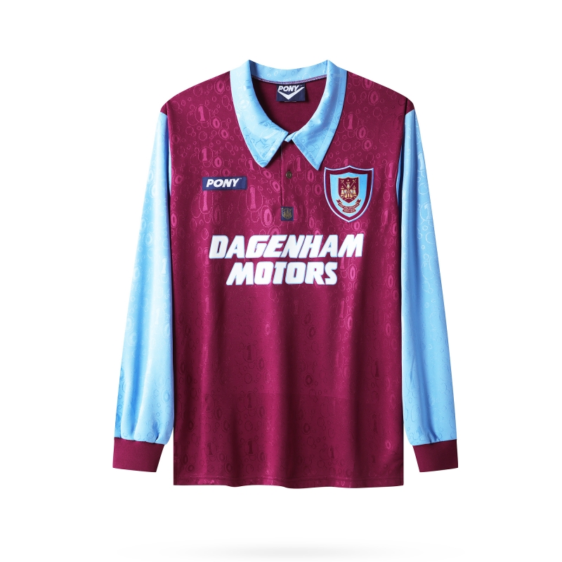Retro 95/97 West Ham United Long Sleeve Home Jersey