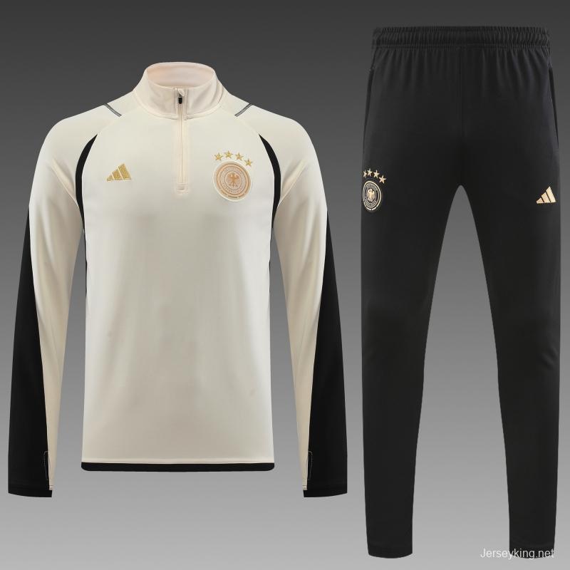 2022 Germany Khaki Half Zipper Tracksuit