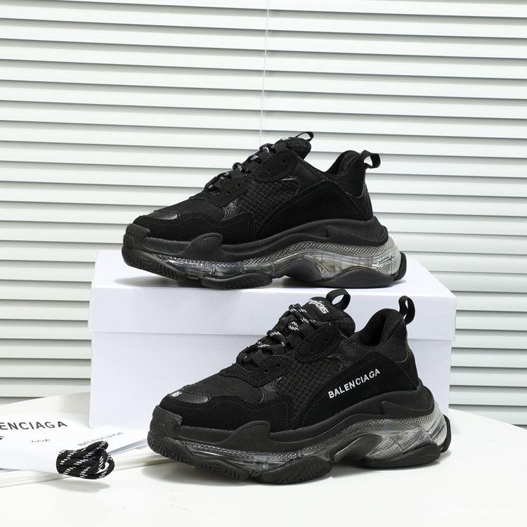 Men/Women Balenciaga Triple S Clear Sole Black/Red/White Sneaker Item 6380380