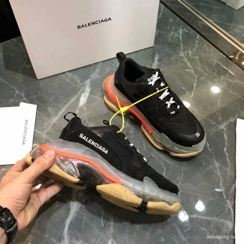 Men/Women Balenciaga Triple S MutiColor Clear Sole Black Sneaker Item 6380400