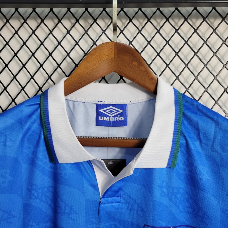 Retro 1992 Brazil Away Blue Jersey