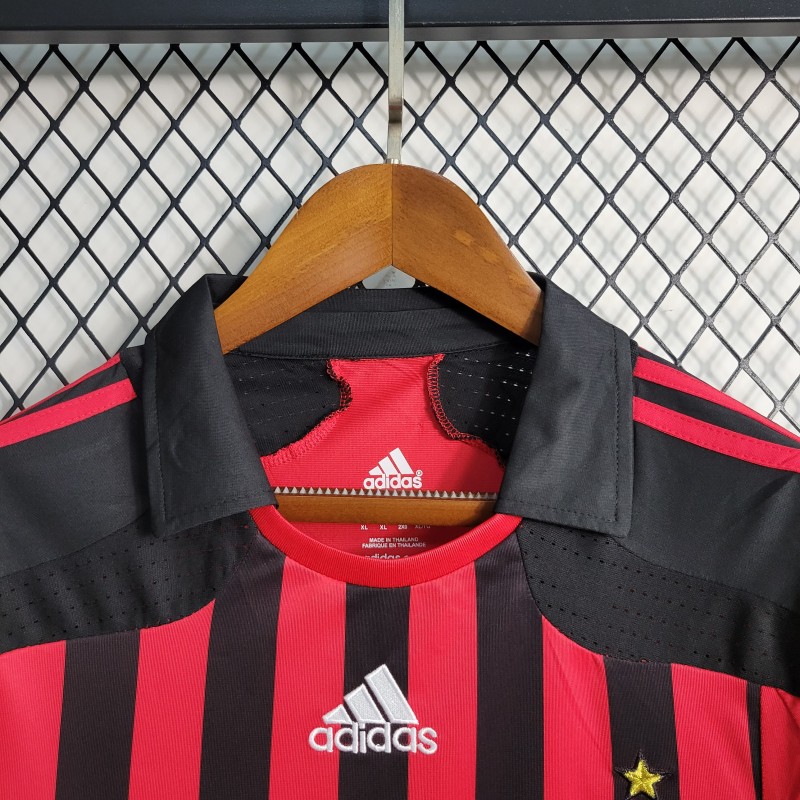 Retro 07-08 AC Milan Home Long Sleeve Jersey