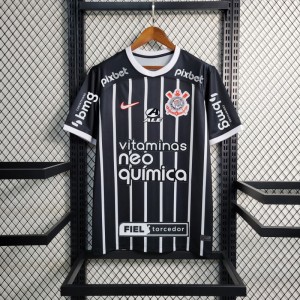 23/24 Corinthians Away Black Jersey+All Sponsors