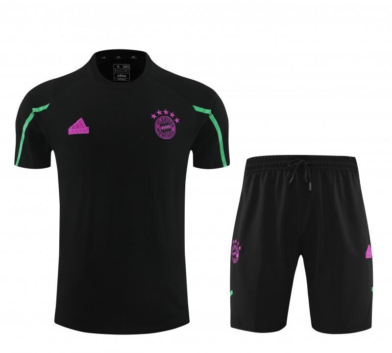 23/24 Bayern Munich Black Cotton Short Sleeve Jersey+Shorts