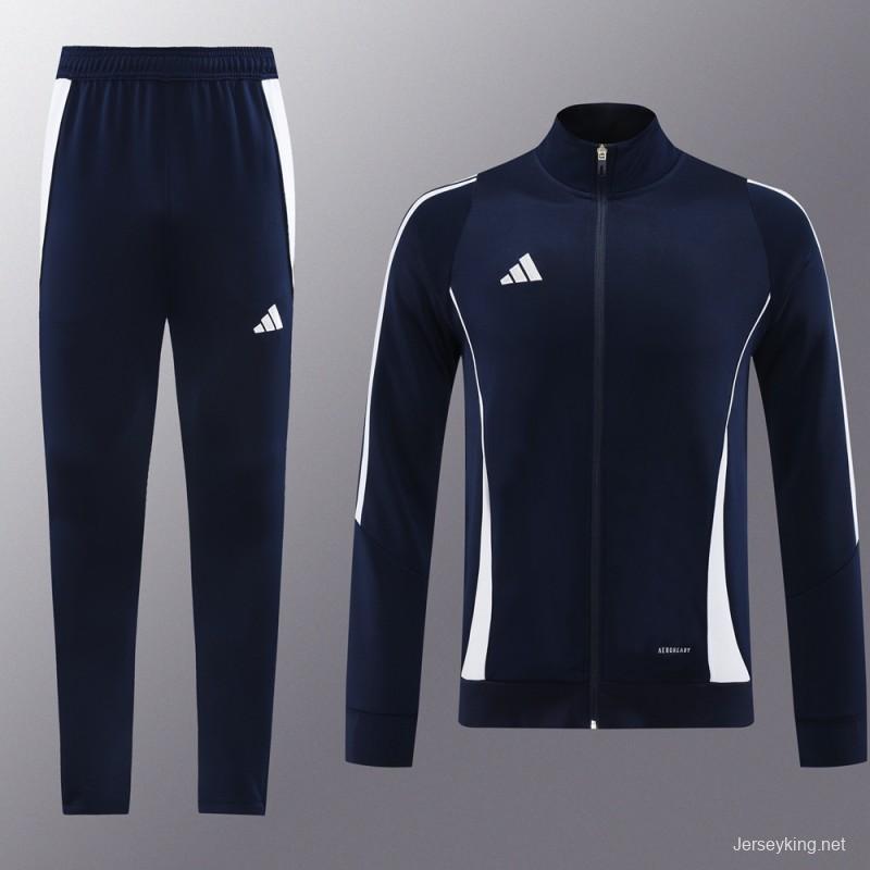 2024 Adidas Navy/White Full Zipper Jacket+Pants