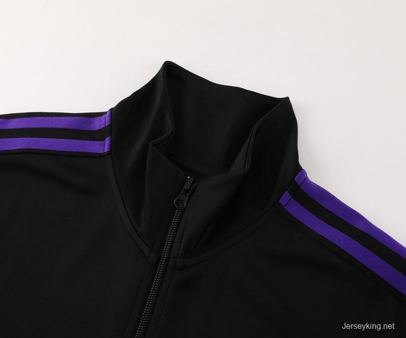 24/25 Adidas Original Black/Purple Full Zipper Jacket +Long Pants