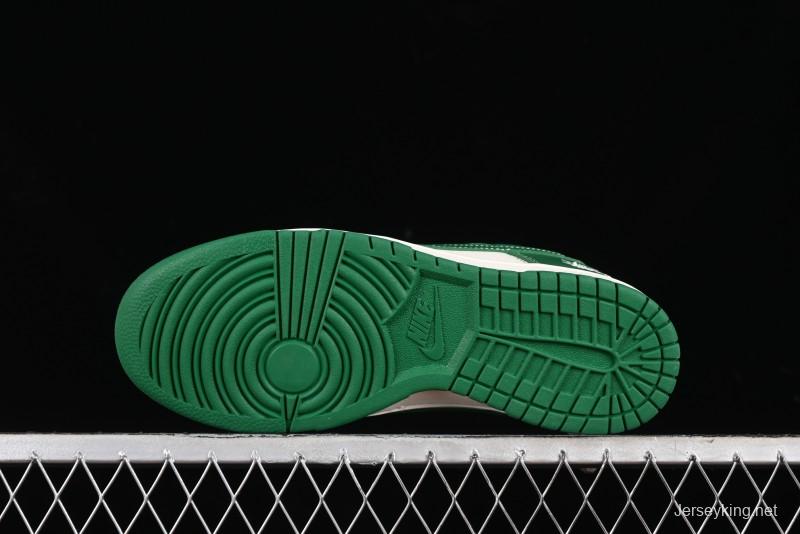 Nike SB Dunk Low Stussy Collaboration - Dark Green Anniversary Custom Low-Top Casual Skate Shoes - BB9898-005