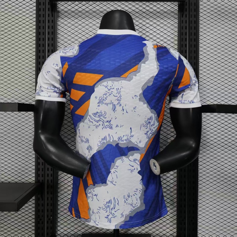 Player Version 25/26 Real Madrid Limited Edition Blue Orange Abstract Pattern Jersey