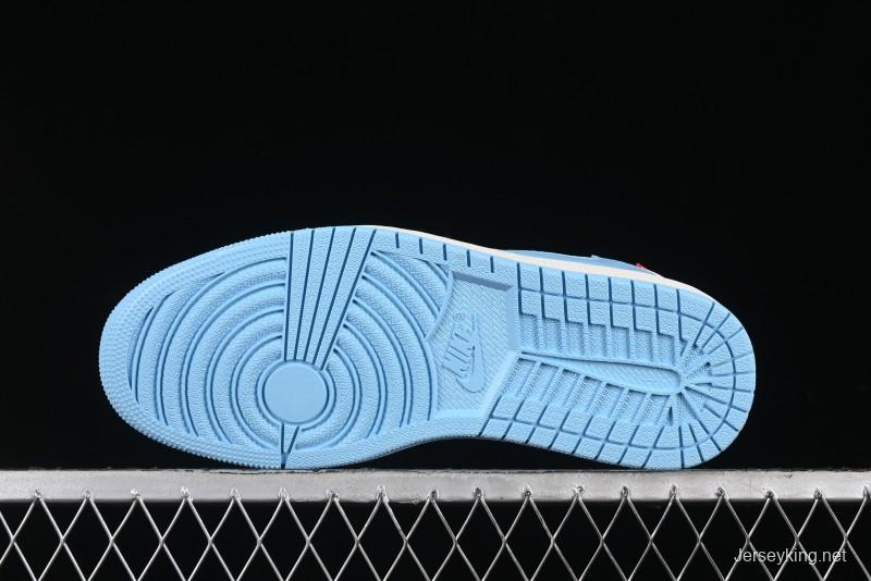 Nike Travis Scott x Fragment Design x Air Jordan 1 Low OG SP AJ1 Supreme North Face Collaboration - DIY1688-002