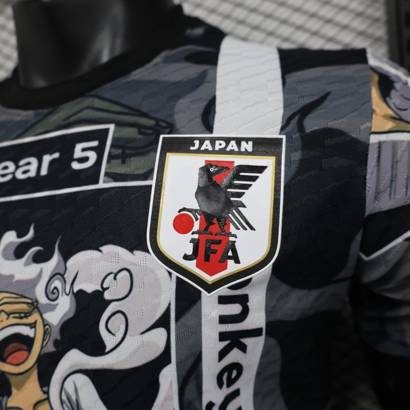 Player Version 2025 Japan National Team Black with One Piece Gear 5 Luffy Design Jersey