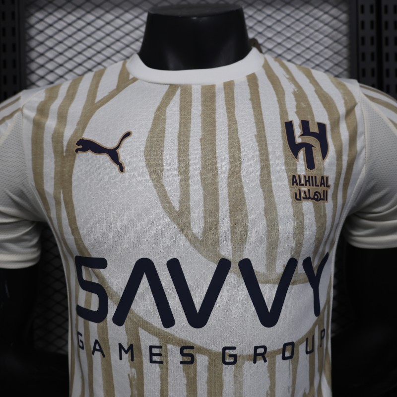 Player Version 25/26 Al Hilal White with Gold Stripes Jersey