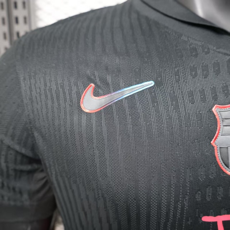 Player Version 25/26 FC Barcelona Black with Pink "T.S. 1989" Jersey