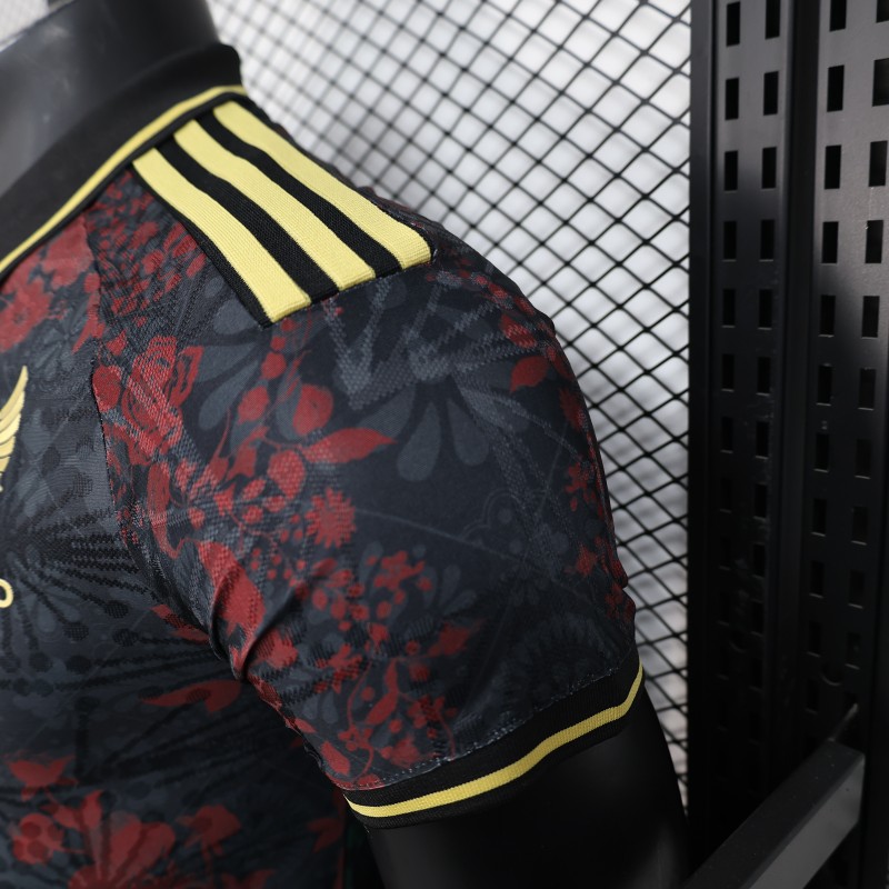 Player Version 2025 Mexico Black with Floral Pattern Design Jersey