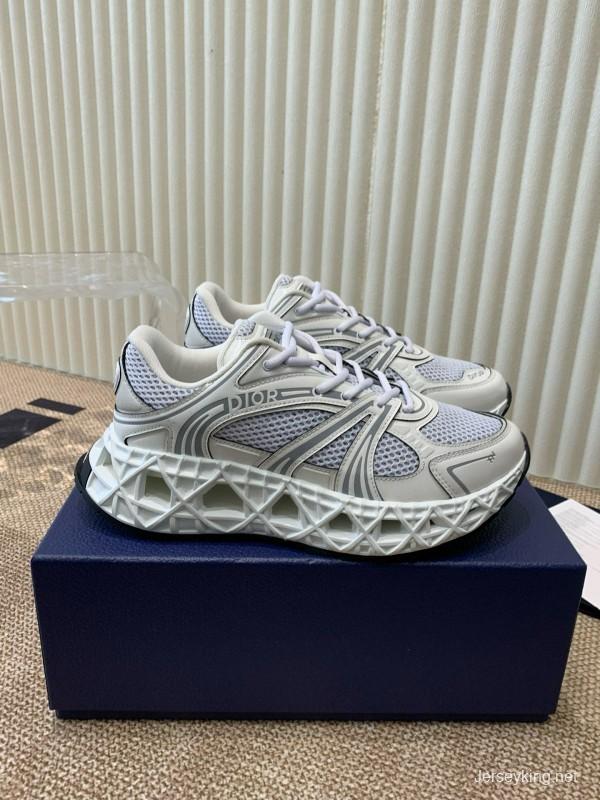 2024 Unisex Dior Beige Grey White Leather Mesh Sneakers MJ00400