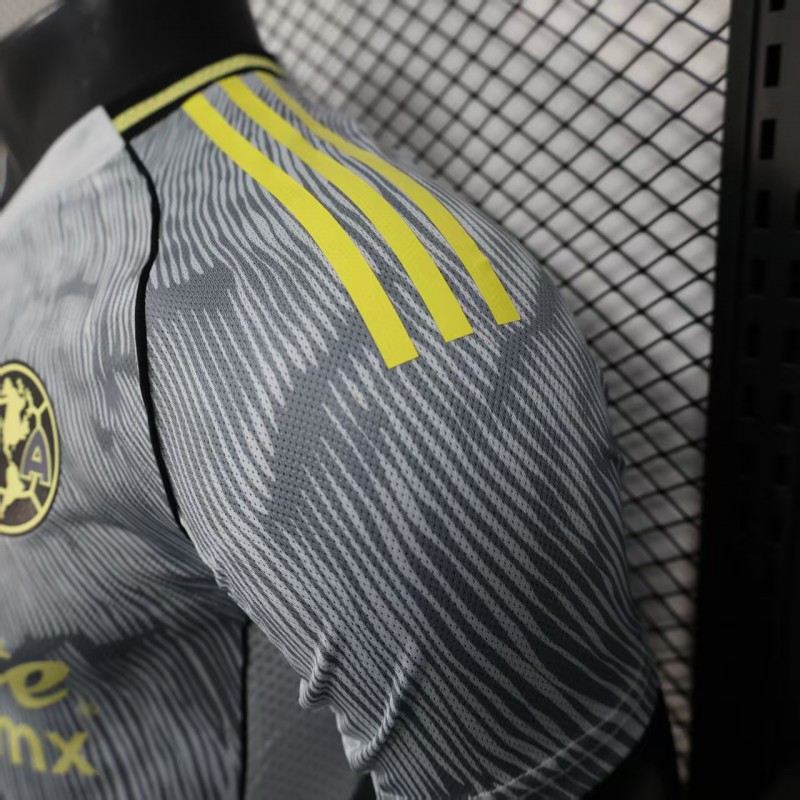 Player Version 25/26 Club America Grey with Diagonal Stripe Pattern Jersey