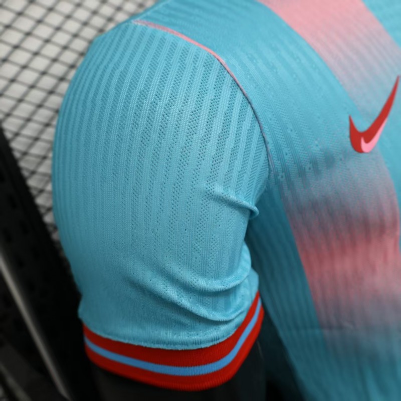 Player Version 25/26 Barcelona Sky Blue with Pink Gradient Stripe Jersey