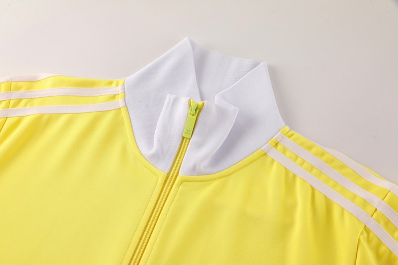 2025 Adidas Original Yellow Full Hoodie Zipper Jacket +Long Pants