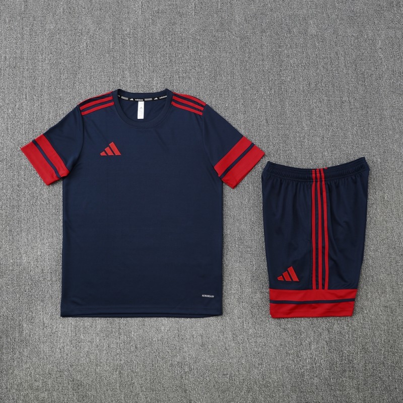 2025 Adidas Black/Red Short Sleeve Jersey+Shorts