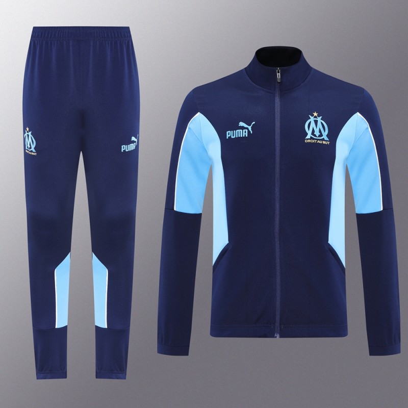 25/26 Olympique Marseille Blue/Navy Full Zipper Jacket +Long Pants
