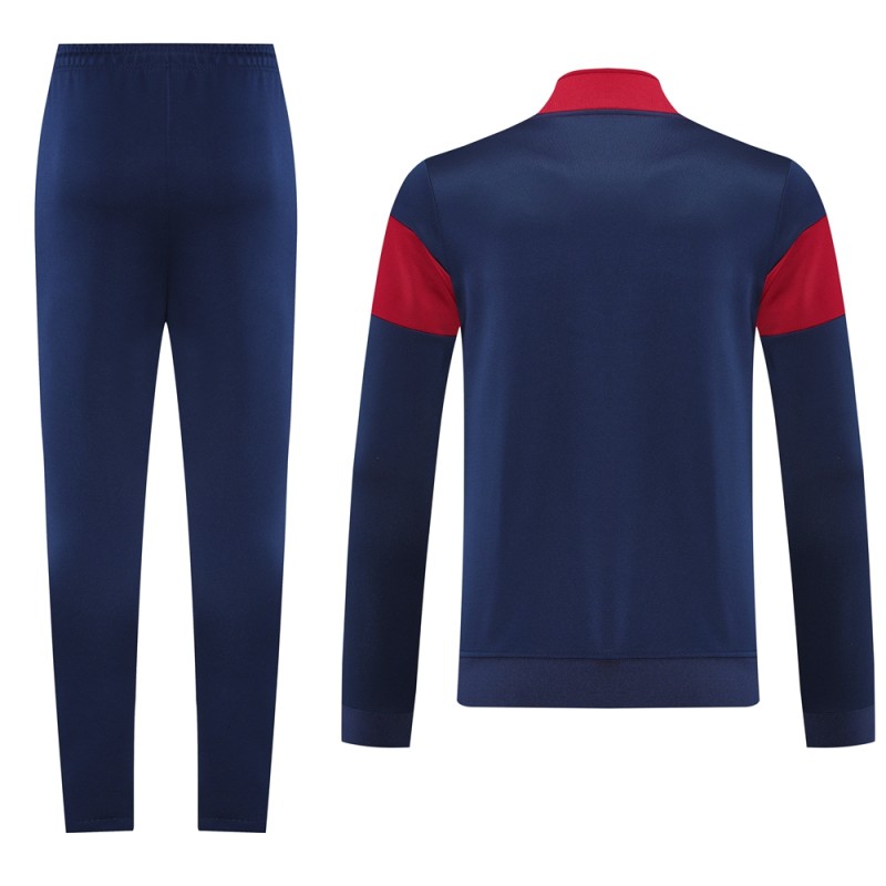 2025 Nike Red/Navy Full Hoodie Zipper Jacket +Long Pants