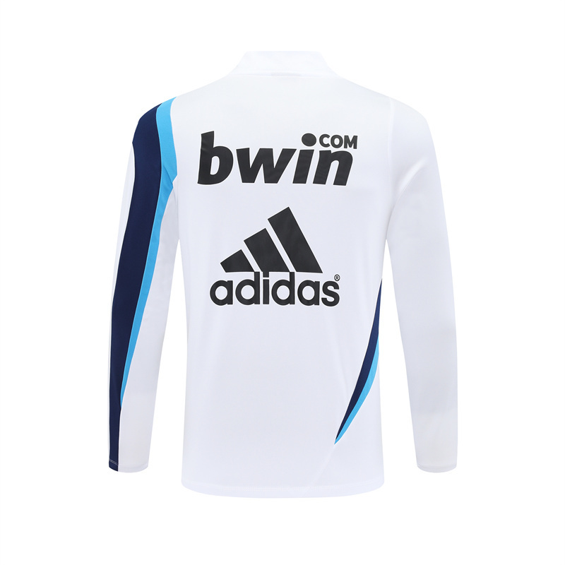 Retro 09/10 Real Madrid White Half Zipper Jacket