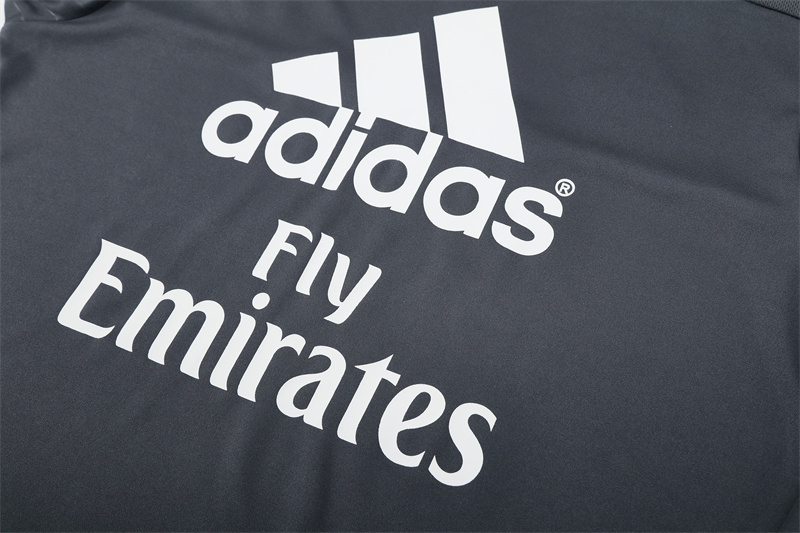 Retro 15/16 Real Madrid Dark Grey Half Zipper Jacket